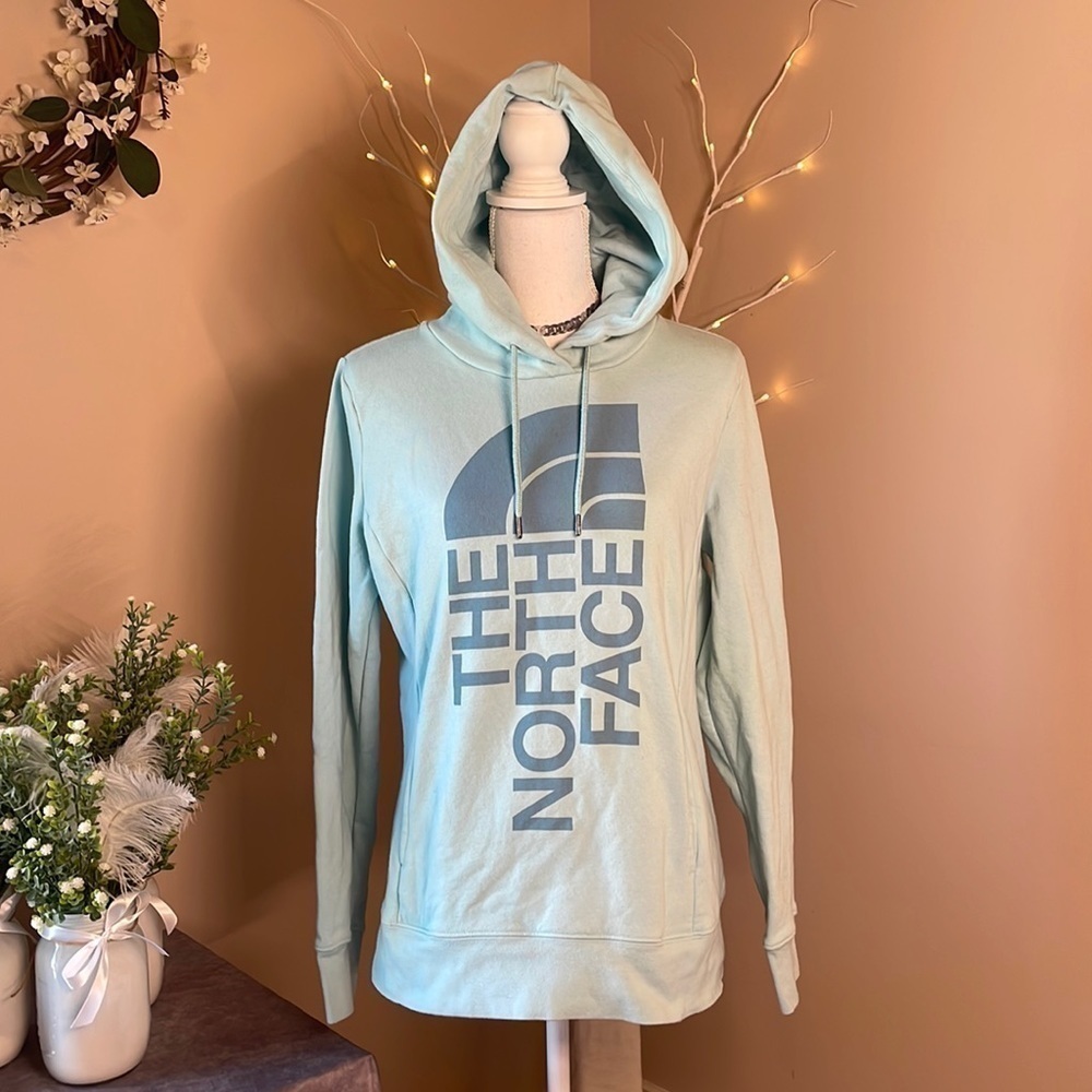 The North Face Hoodie, size Medium, two tone green.
